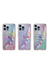 iPhone 13 Pro Max Uyumlu BSAY Pilla Kılıf-Pembe-Yeşil Pembe-Yeşil