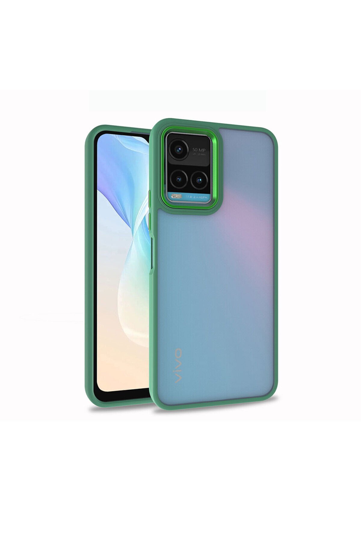 Vivo Y32 Kılıf JoieCreatif Flora Kapak - Yeşil