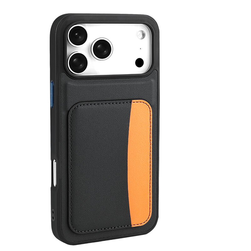 iPhone 17 Pro Kılıf Kartlıklı Zore X-Kart Silikon Kılıf Siyah