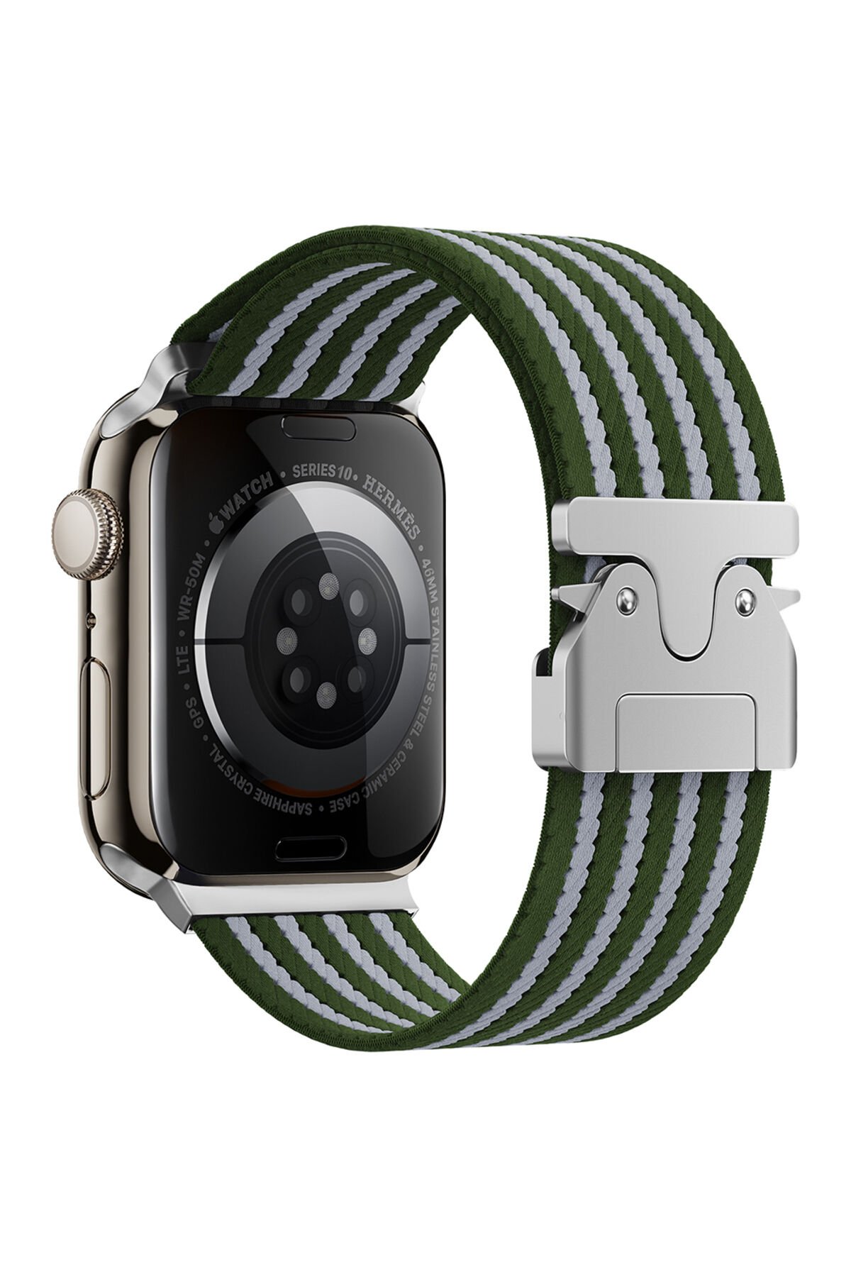 Watch 45mm BSAY KRD-133 Naylon Kumaş Hasır Örgülü Kordon - Mavi Yeşil