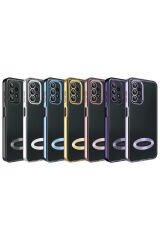 Galaxy A23 Kılıf Kamera Korumalı Logo Gösteren BSAY Omega Kapak - Sierra Mavi Gold