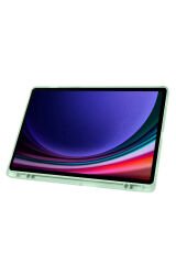 Galaxy Tab S9 Plus Kılıf Uyumlu BSAY Tri Folding Kalem Bölmeli Standlı Kılıf-Gri