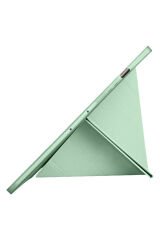 Galaxy Tab S9 Plus Kılıf Uyumlu BSAY Tri Folding Kalem Bölmeli Standlı Kılıf-Gri
