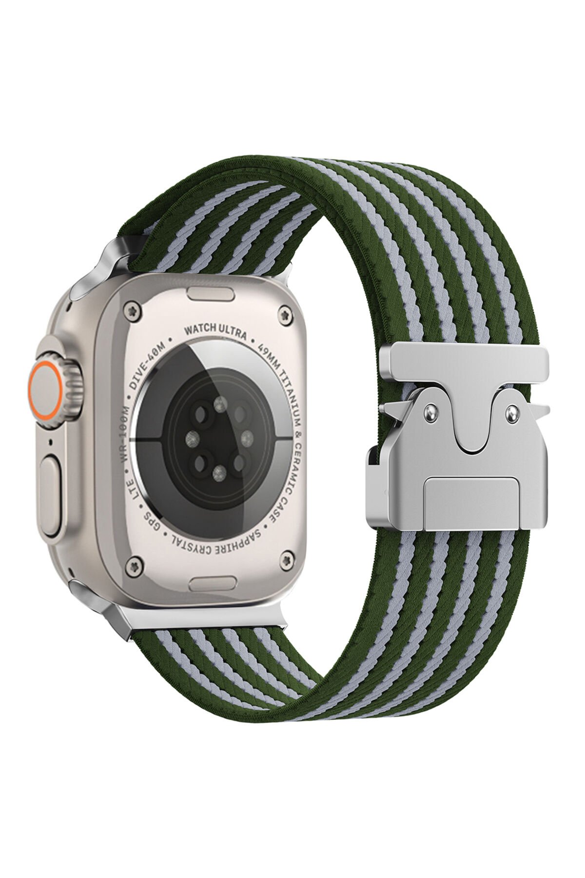 Watch 49mm SBT KRD-133 Naylon Kumaş Hasır Örgülü Kordon - Yeşil Yeşil