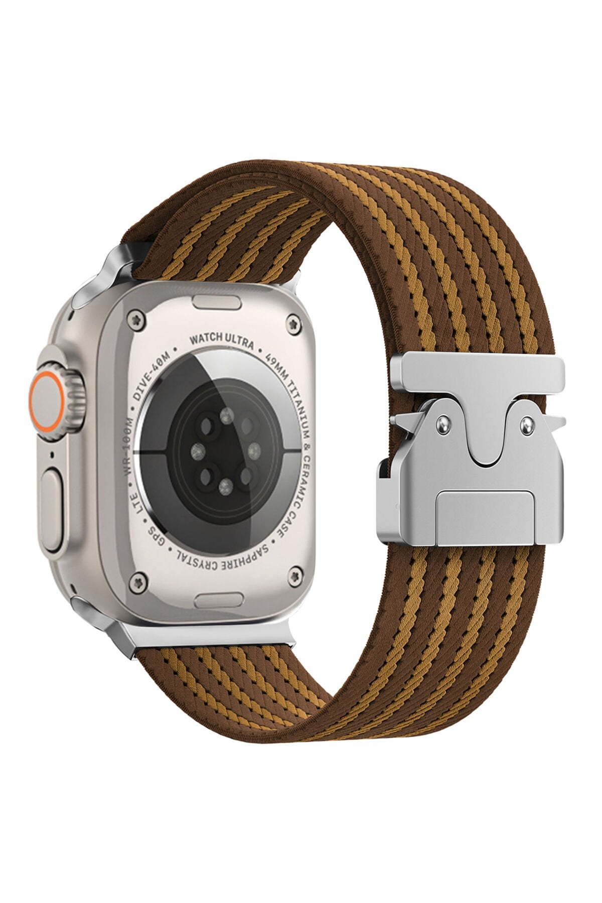 Watch 49mm SBT KRD-133 Naylon Kumaş Hasır Örgülü Kordon - Yeşil Kahverengi