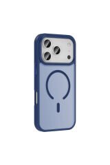 iPhone 17 Pro Max Kılıf M-safe Şarj Özellikli Mat Arka Yüzey BSAY Sio Kapak - Gri Turuncu