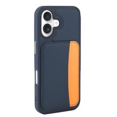 iPhone 17 Kılıf Kartlıklı Zore X-Kart Silikon Kılıf Turuncu