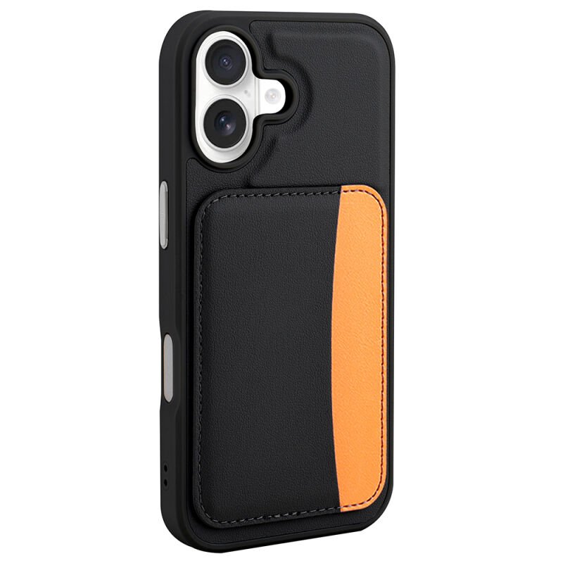 iPhone 17 Kılıf Kartlıklı Zore X-Kart Silikon Kılıf Siyah