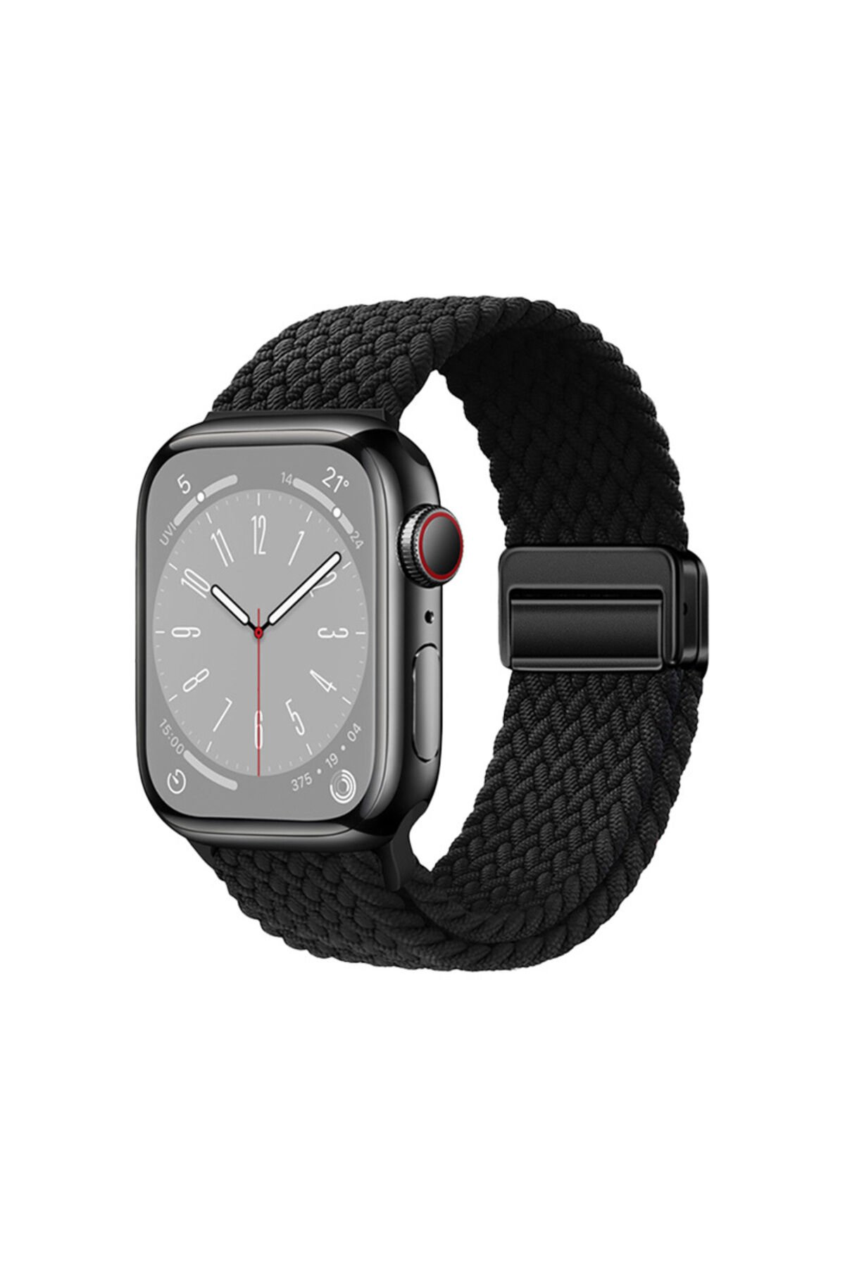 Watch 40mm GZST KRD-134 Örgü Tasarımlı Hasır Kordon Strap Kayış - Siyah