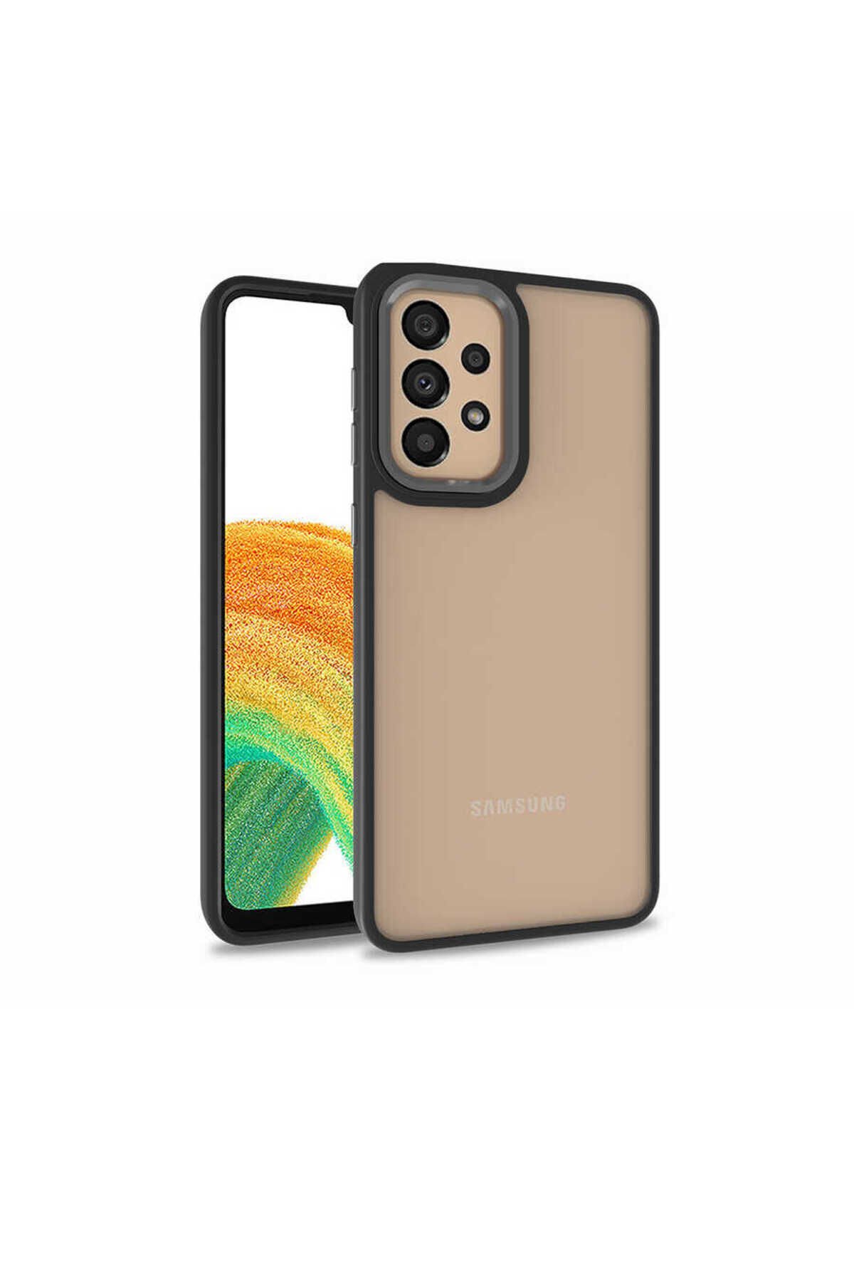 Galaxy A32 4G Kılıf BSAY Flora Kapak - Rose Gold Siyah