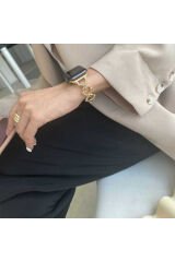 Watch 44mm Uyumlu KRD-56 Metal BSAY Kordon-Gümüş Siyah