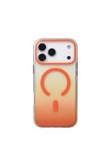 iPhone 17 Pro Max Kılıf M-safe Şarj Özellikli Transparan Renk Geçişli Zore Toros Kapak Altın