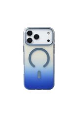 iPhone 17 Pro Max Kılıf M-safe Şarj Özellikli Transparan Renk Geçişli Zore Toros Kapak Altın