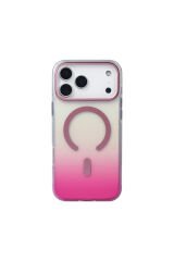 iPhone 17 Pro Max Kılıf M-safe Şarj Özellikli Transparan Renk Geçişli Zore Toros Kapak Altın
