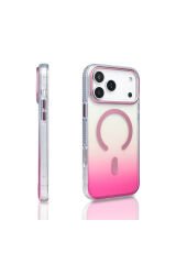 iPhone 17 Pro Max Kılıf M-safe Şarj Özellikli Transparan Renk Geçişli Zore Toros Kapak Altın