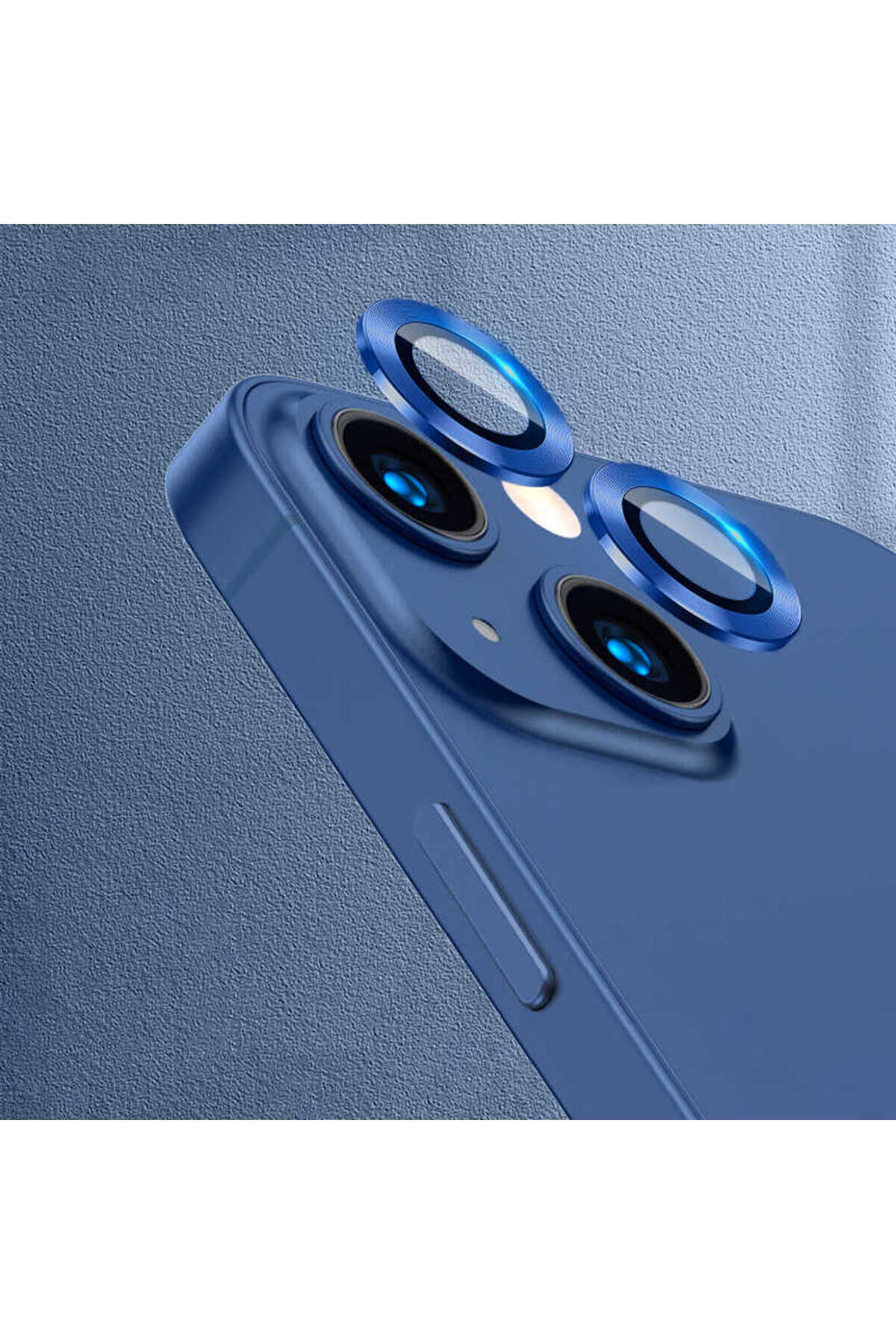 iPhone 13 Uyumlu BSAY CL-07 Kamera Koruyucu-Gümüş Lacivert