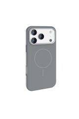 iPhone 17 Pro Max Kılıf M-Safe Şarj Özellikli Metal Kamera Çerçeveli Edi Silikon Kapak Gri