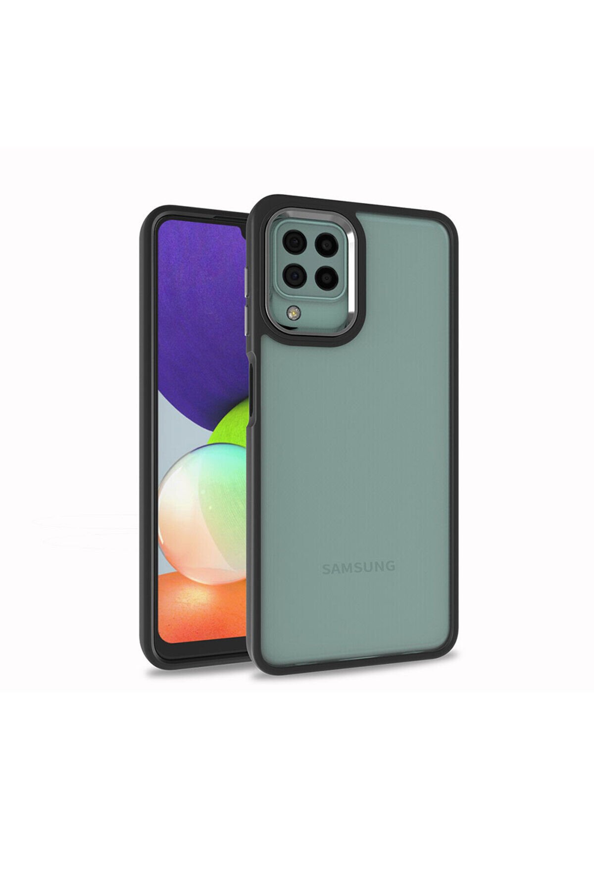 Galaxy A22 4G Kılıf BSAY Flora Kapak - Siyah
