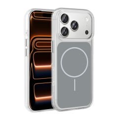 iPhone 17 Pro Max Kılıf Metal Buton Tasarımlı Zore İkonik Sert Silikon Kılıf