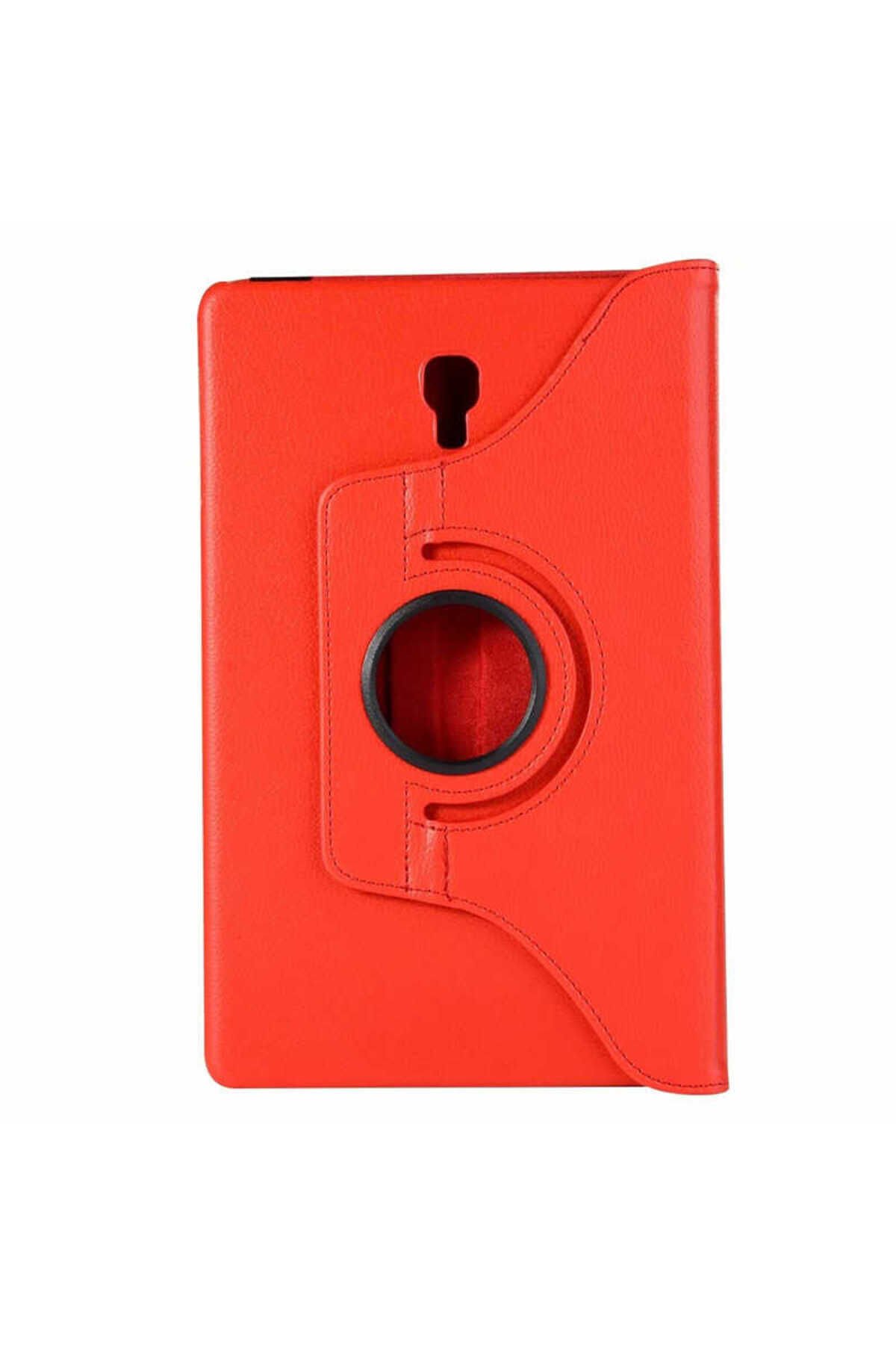 Galaxy Tab A T590 Uyumlu BSAY Dönebilen Standlı Kılıf-Kırmızı Kırmızı