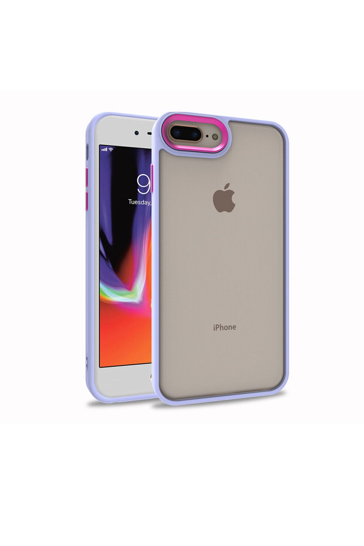 iPhone 8 Plus Kılıf BSAY Flora Kapak - Lila