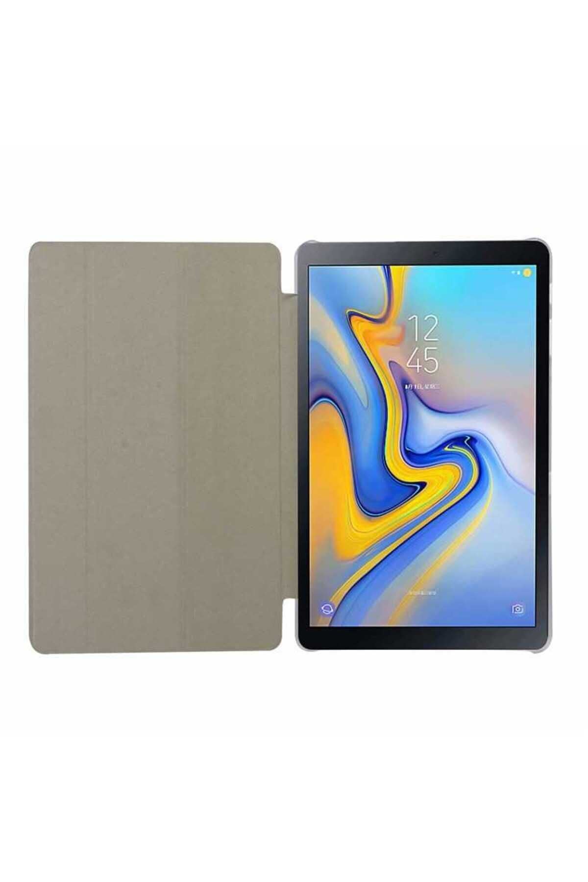 Galaxy Tab A T590 Uyumlu BSAY Smart Cover Standlı 1-1 Kılıf-Kırmızı Kırmızı