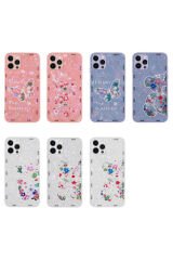 iPhone 12 Pro Uyumlu Desenli Sert Silikon BSAY Mumila Kılıf-Pink Mouse Pink Mouse