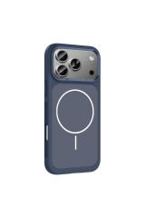 iPhone 17 Pro Max Kılıf M-Safe Şarj Özellikli Metal Kamera Çerçeveli Zore Sanremo Silikon Kapak Siyah