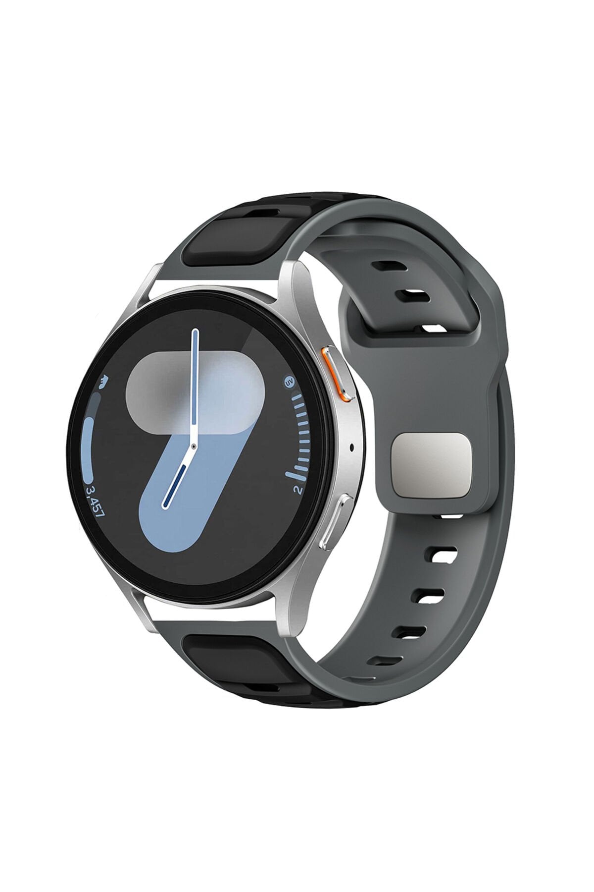 Huawei Watch GT 3 42mm BSAY KRD-135 22mm Silikon Kordon Strap Kayış - Gri-Siyah