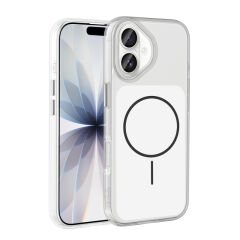 iPhone 17 Kılıf Metal Buton Tasarımlı Zore İkonik Sert Silikon Kılıf Gri