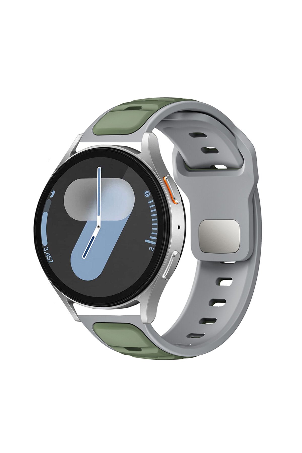 Galaxy Watch 46mm BSAY KRD-135 22mm Silikon Kordon Strap Kayış - Koyu Yeşil-Siyah