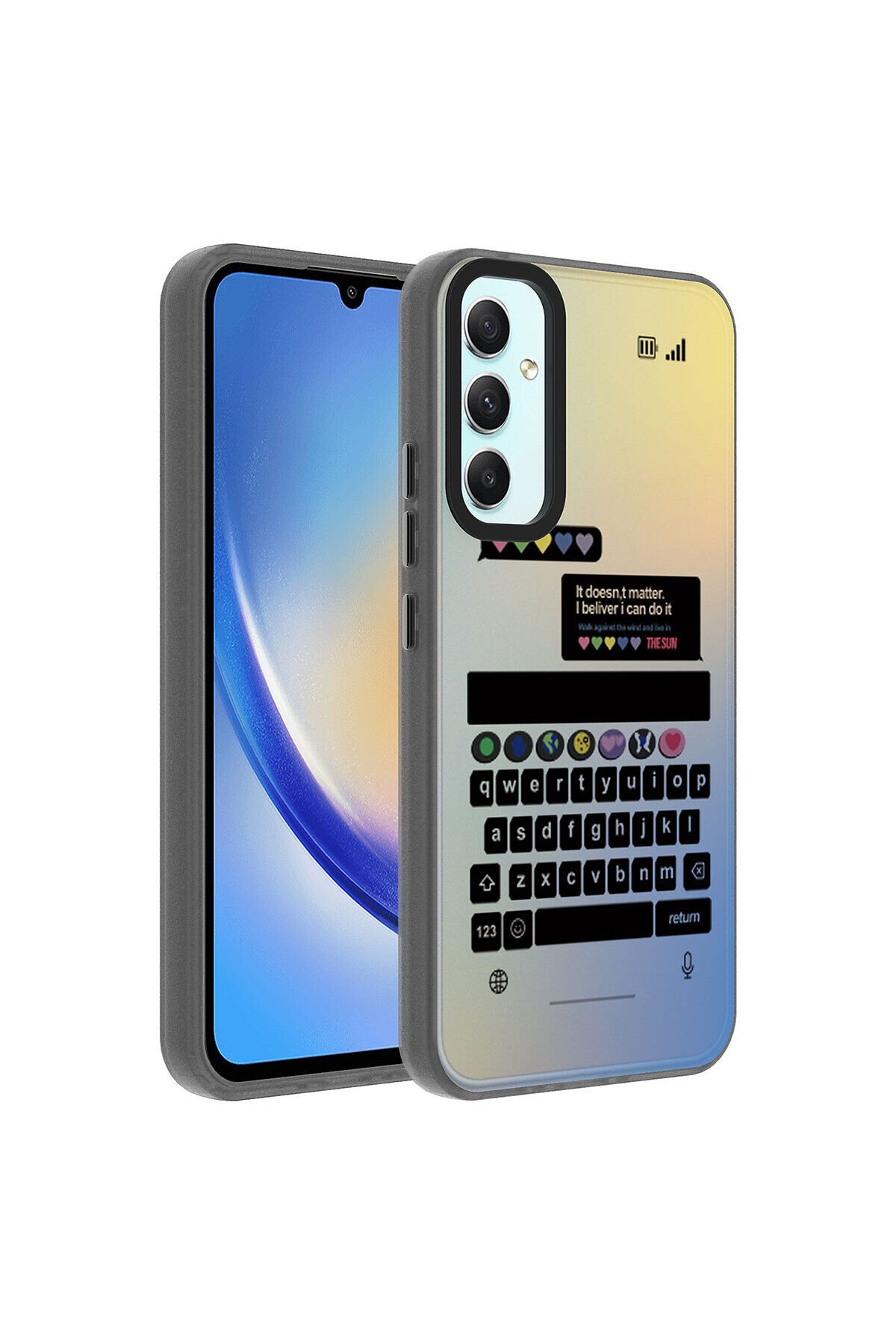 Galaxy A34 Kılıf Desenli GZST Dragon Sert Kapak - Klavye Klavye