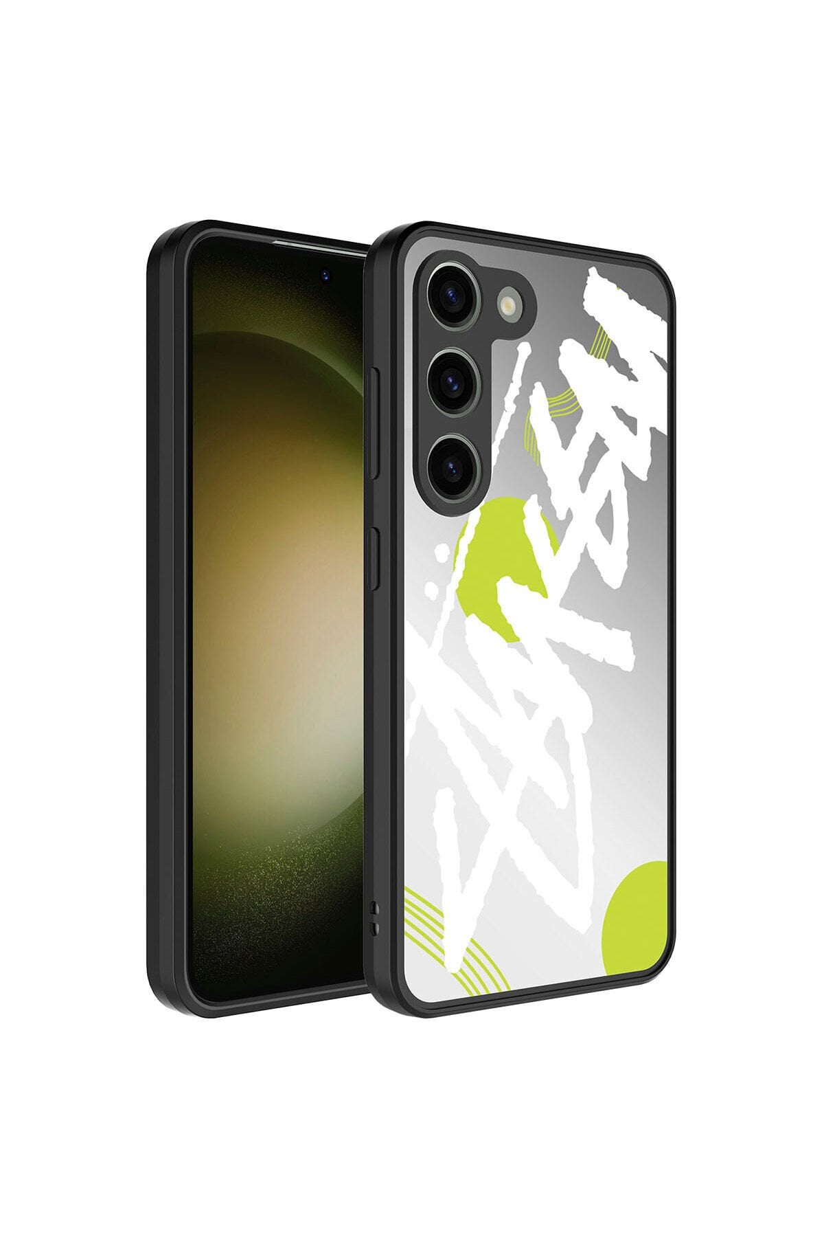 Galaxy S23 Uyumlu Aynalı Desenli Kamera Korumalı Parlak BSAY Mirror Kılıf-Fragile Yazı
