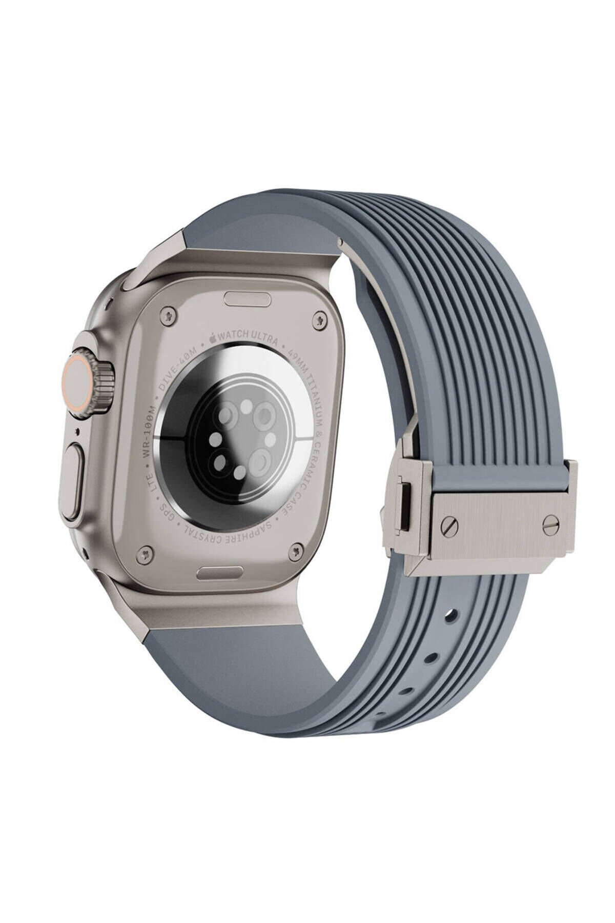 Watch 7 45mm BSAY- KRD-113 Spor Görünümlü Silikon Kordon-Turuncu Gri