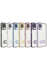 Galaxy M12 Kılıf Kamera Korumalı Logo Gösteren BSAY Omega Kapak - Rose Gold Derin Mor