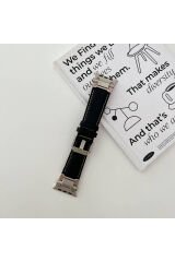 Watch 44mm BSAY- KRD-114 Metal Başlıklı Suni Deri Kordon-Açık Kahve Siyah