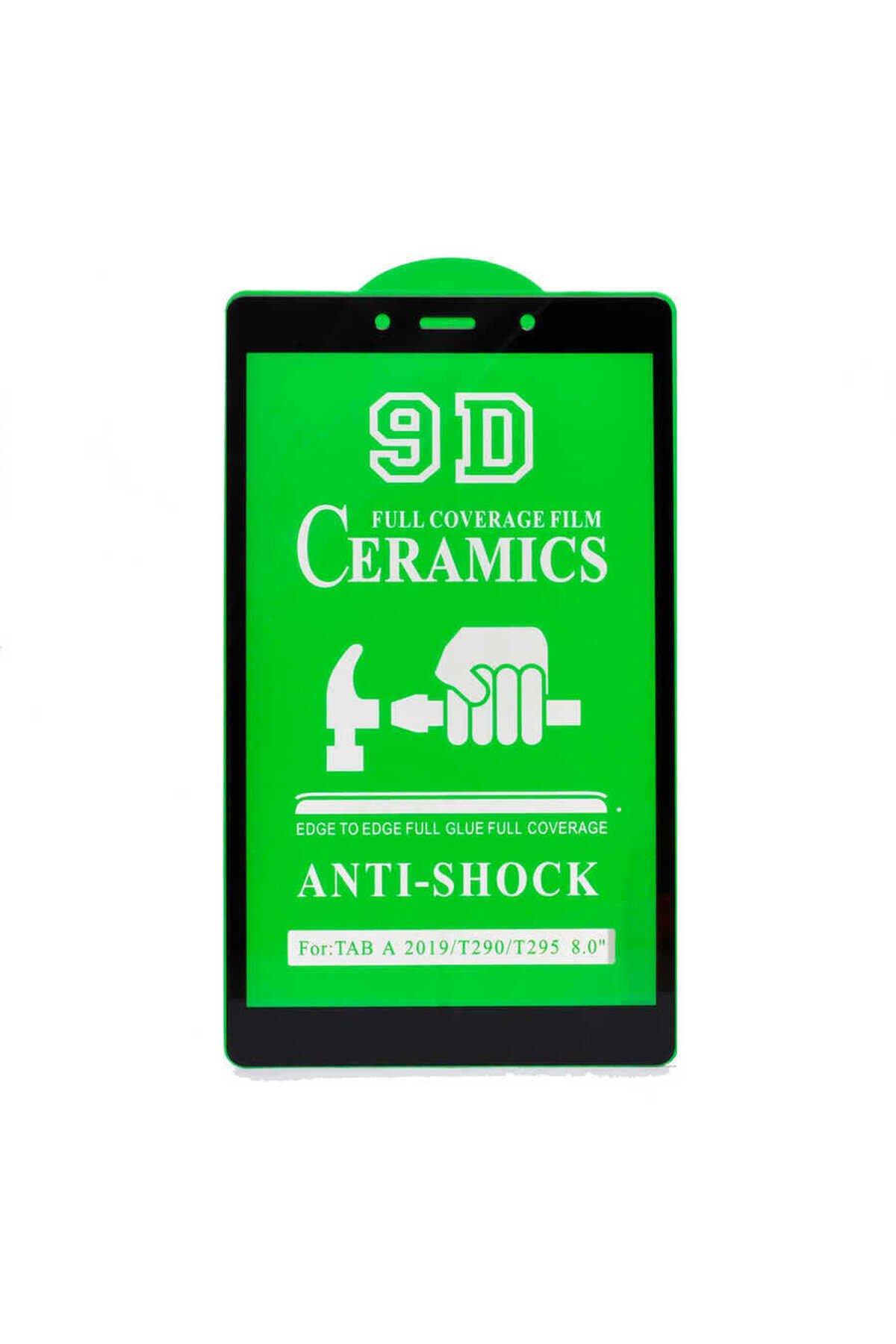 Galaxy Tab A 8.0 (2019) T290 Uyumlu EFR Tablet Seramik Ekran Koruyucu-Siyah Siyah