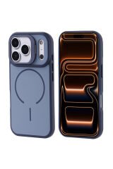 iPhone 17 Pro Max Kılıf M-safe Şarj Özellikli Kamera Standlı Notron Kapak Altın