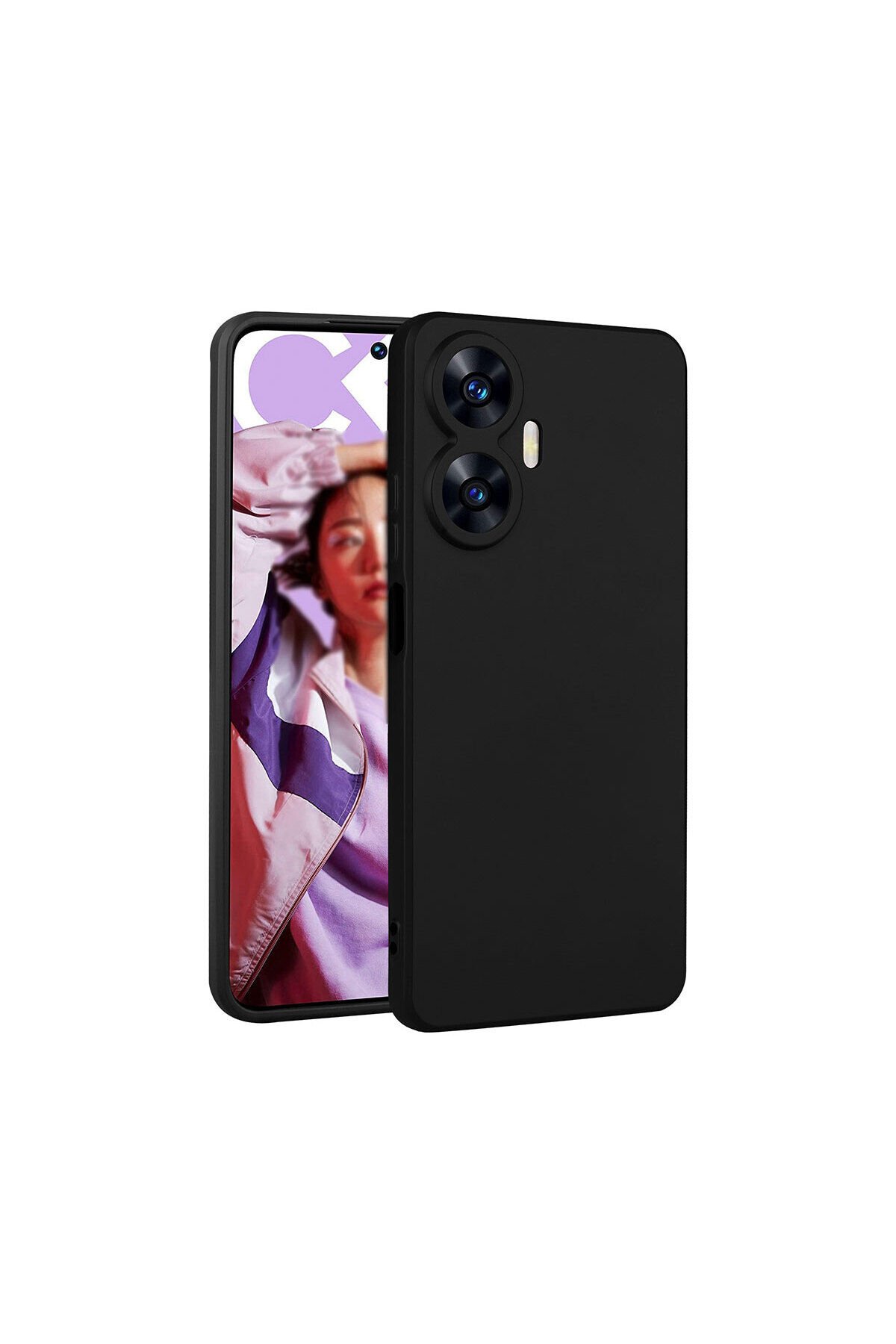 Realme C55 Kılıf BSAY Premier Silikon Kapak - Siyah Siyah