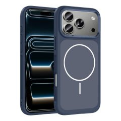 iPhone 17 Pro Kılıf M-Safe Şarj Özellikli Metal Kamera Çerçeveli Zore Sanremo Silikon Kılıf