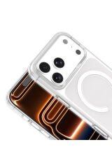iPhone 17 Pro Max Kılıf BSAY Wireless Şarj Özellikli Şeffaf Orjin Kapak - Şeffaf Şeffaf
