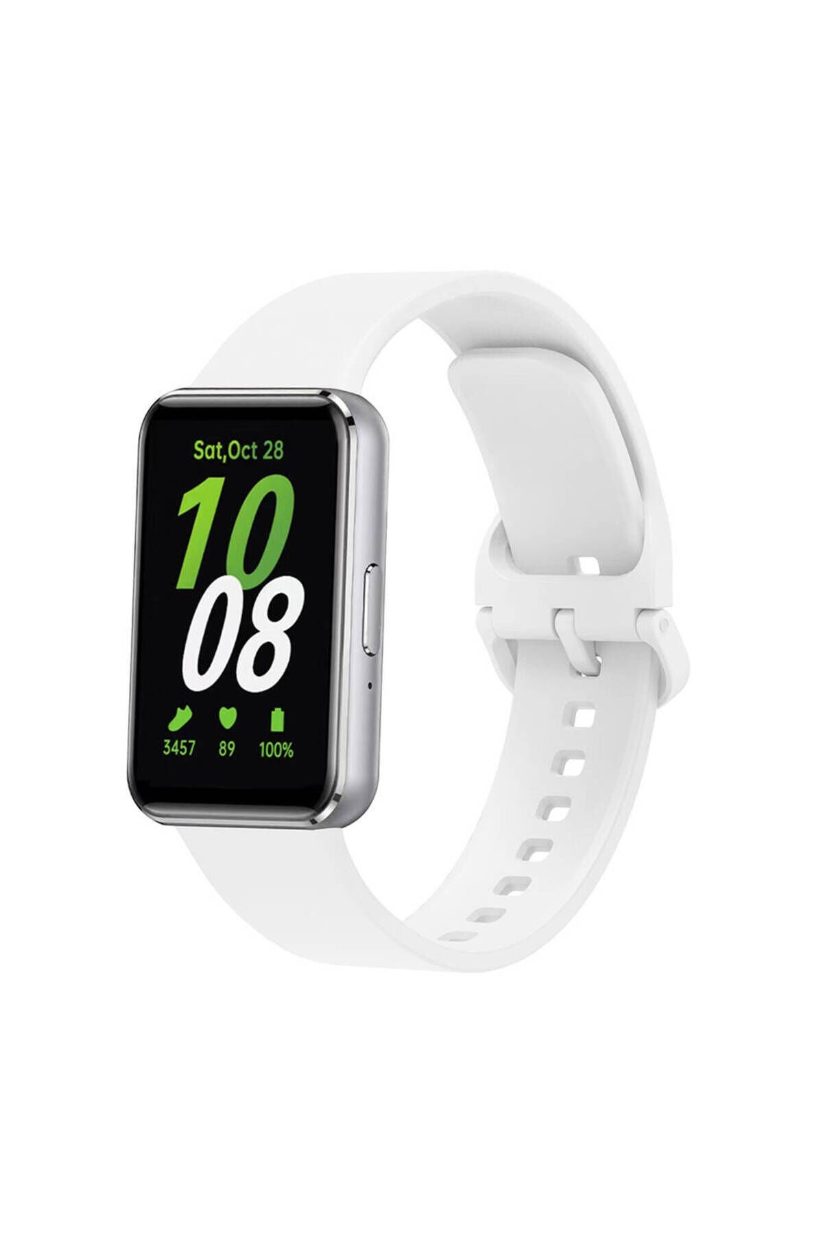 Galaxy Fit 3 Silikon Kordon BSAY KRD-110 Strap Kayış-Turuncu Beyaz