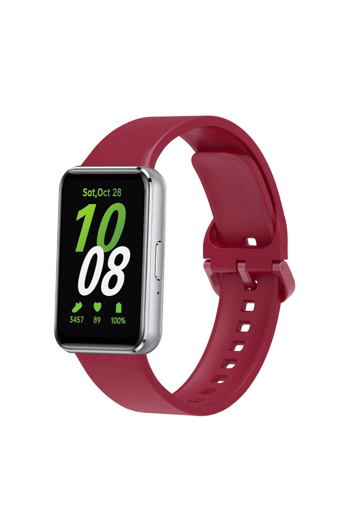 Galaxy Fit 3 Silikon Kordon BSAY KRD-110 Strap Kayış-Turuncu Kırmızı