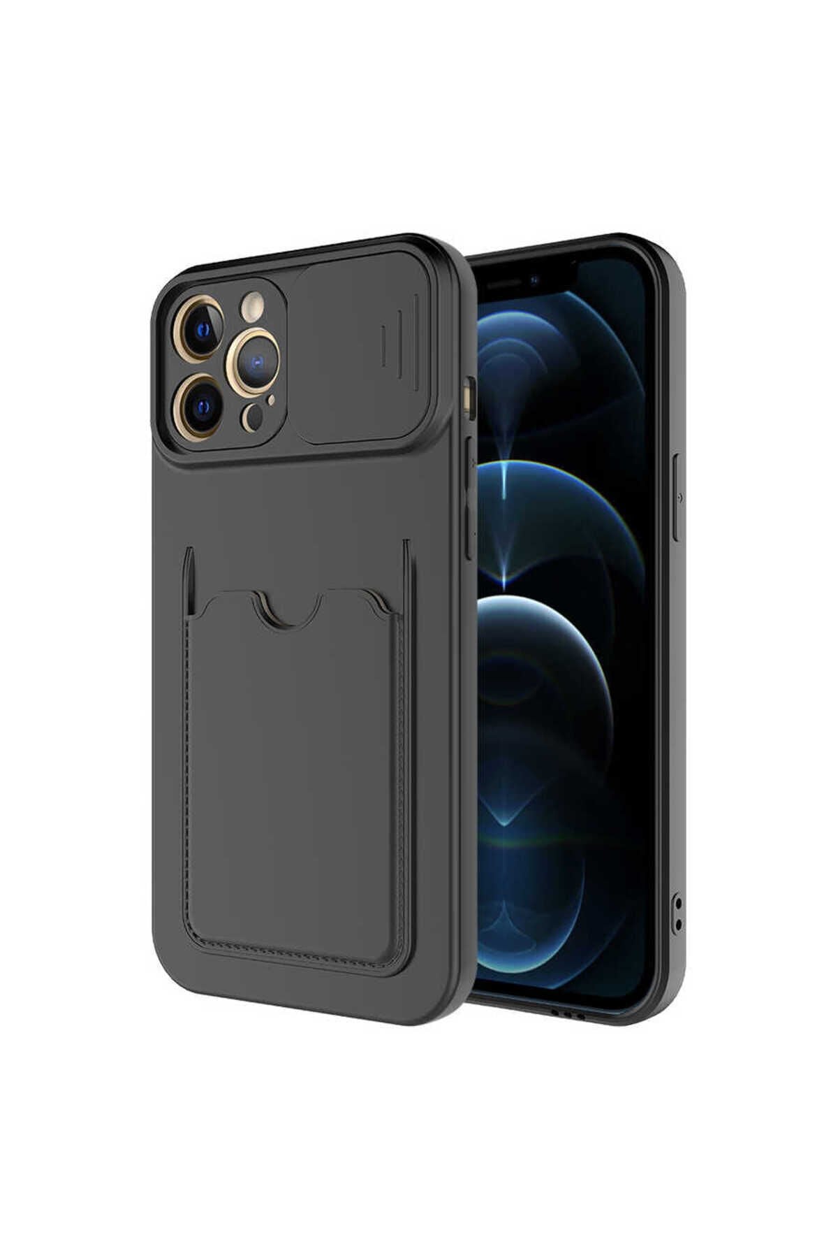 iPhone 12 Pro Uyumlu BSAY Kartix Kılıf-Lila Siyah