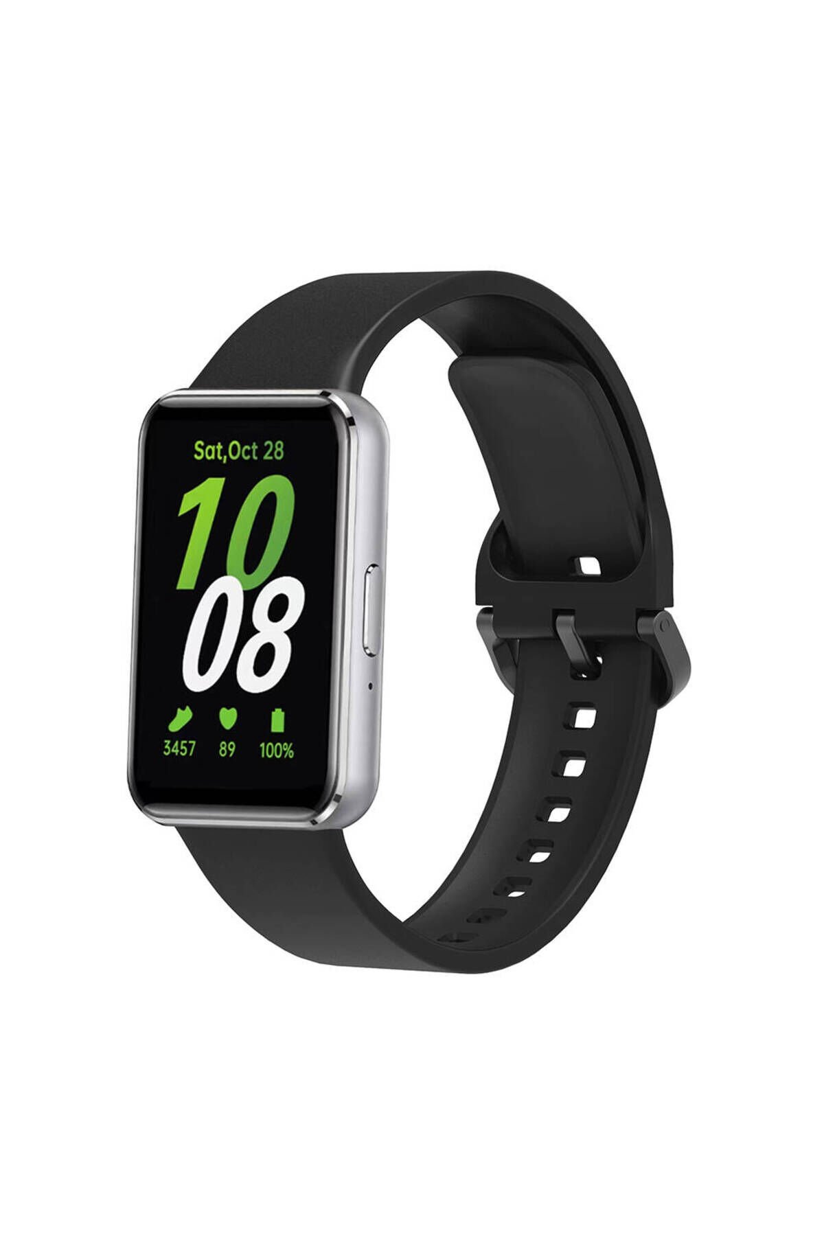 Galaxy Fit 3 Silikon Kordon BSAY KRD-110 Strap Kayış-Turuncu Siyah