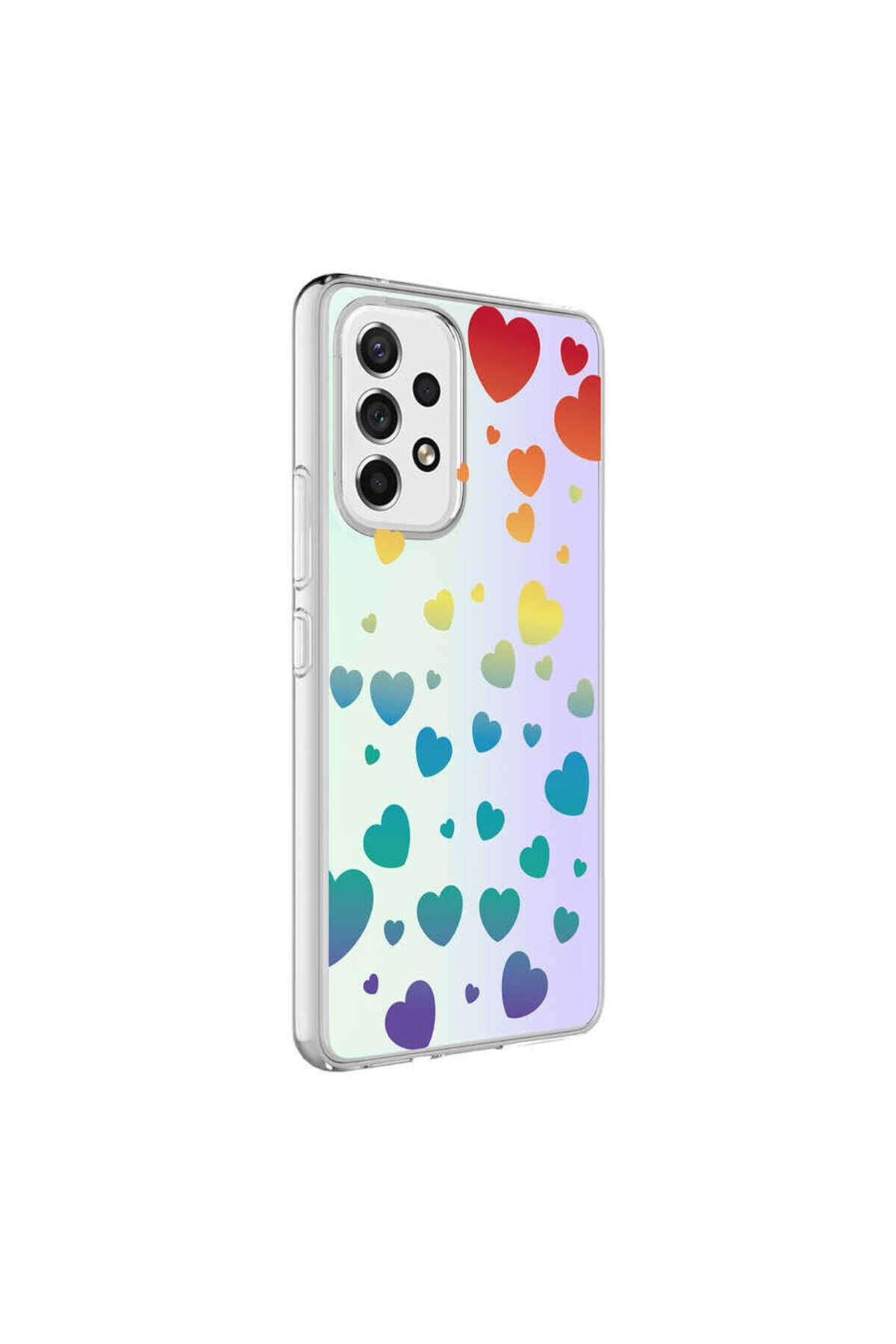 Galaxy A13 4G Kılıf BSAY M-Blue Desenli Kapak - Heart No3 Heart No3