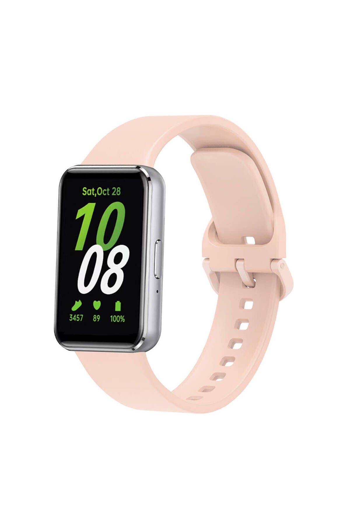 Galaxy Fit 3 Silikon Kordon BSAY KRD-110 Strap Kayış-Turuncu Pembe