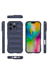 iPhone 16 Pro Max Kılıf Esnek TPU Oyuklu Arka Yüzey Tasarımlı GNST Etnik Silikon Kapak - Siyah Siyah