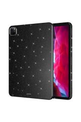 iPad Pro 11 2018 Simli Parlak Görünümlü Uyumlu EFR Tablet Koton Kılıf-Siyah Siyah