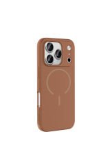 iPhone 17 Pro Max Kılıf M-safe Şarj Özellikli Zore Meta Kapak Turuncu